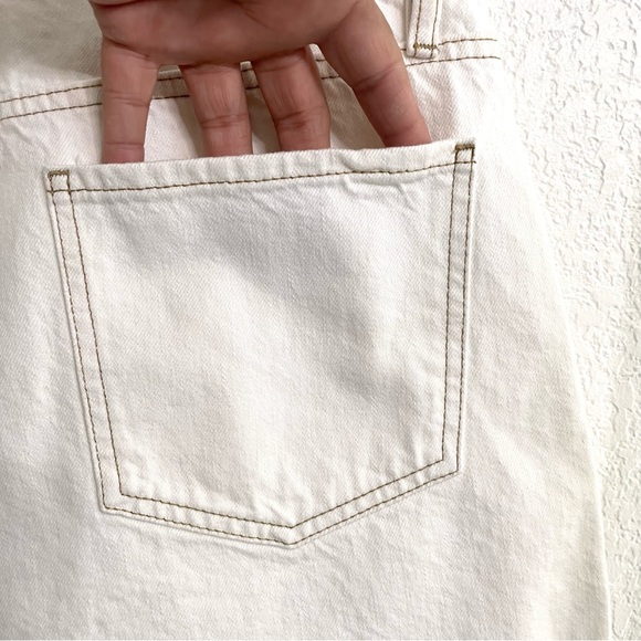 FRAME DENIM Womens Shorts High-Rise Ecru Cuffed Hem Ivory Cotton Size 32 - Picture 8 of 12